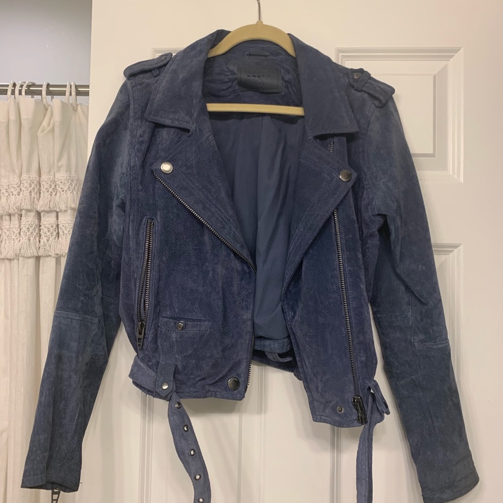 blank nyc blue suede jacket